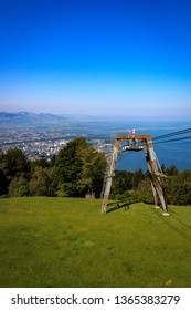 View From Pfänder To The Pfänder Railway And Lake Constance In Austria