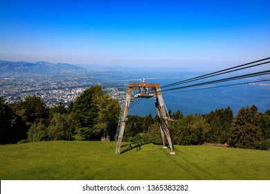 View From Pfänder To The Pfänder Railway And Lake Constance In Austria