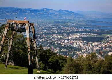 View From Pfänder To The Pfänder Railway And Lake Constance In Austria