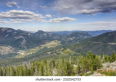 View From Rainbow Curve Overlook In Rocky Mountian National Park.