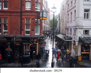 View Of A Rainy Street In London