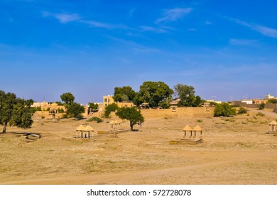 A View Of Rajasthan Village From Jain Temple Jaislamer