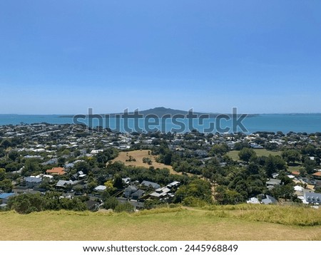 View of Rangitoto Island from Mount Victoria Devonport Auckland New Zealand