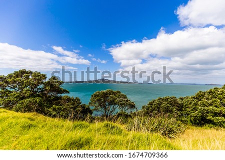 View of Rangitoto from North Head Devonport, New Zealand.