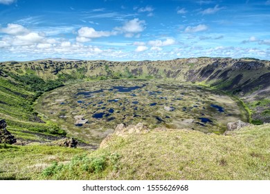 View of Rano Kau Crater in Easter Island