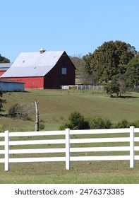 View of Red Barn and Farm