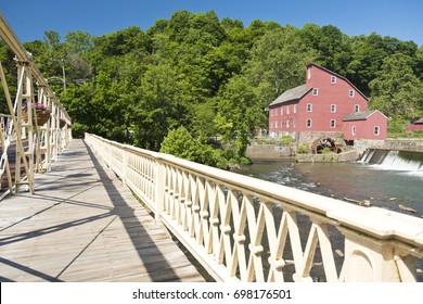 A view of the Red Mill from the Main St. Bridge in Clinton, New Jersey. 