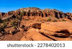 View of the Red Sandstone rock formations at Panorama Point in Capitol Reef National Park, Utah, USA