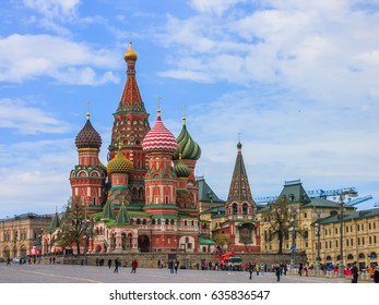 View of the Red Square with Vasilevsky descent in Moscow, Russia

