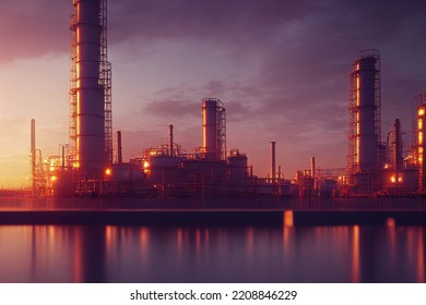 view of the refinery, production plant - Shutterstock ID 2208846229