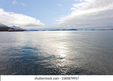 View From Reinsdyrflya To Woodfjorden, Haakon VII Land, Spitsbergen, Svalbard, Norway, Europe