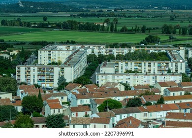 View Of Residential Buildings Of The Griffeuille District In Arles, Bouches Du Rhône, France.