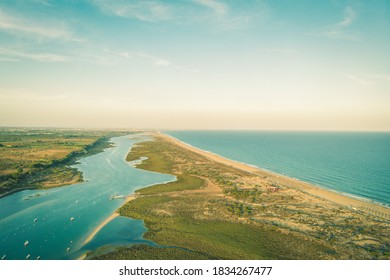 View of Ria Formosa from above, by drone