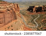 View of Rim Rock Drive road in Colorado National Monument, Grand Junction, USA.