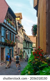 View Of The Riquevihr Village In Alsace During The Summer