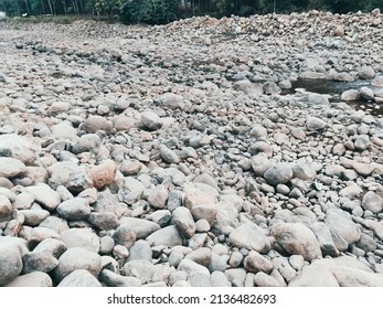 View Of A River  After Flood And Landslide In Nilambur,Malappuram, Kerala, India.