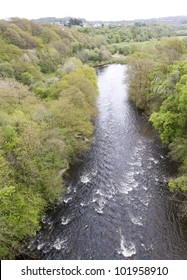 View of River Dee from top of Pontcysyllte Aqueduct North Wales
