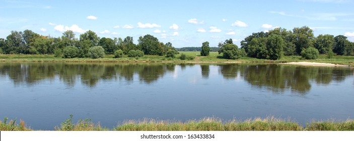 View of river Elbe in Dessau, Germany