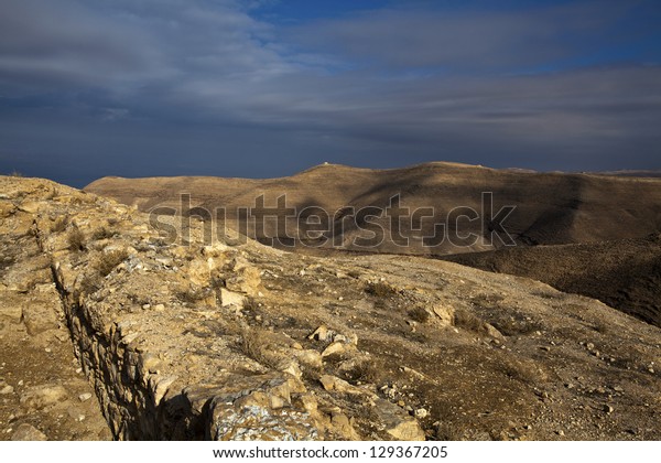 View River Jordan Valley Surrounding Arid Stock Photo Edit Now