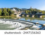 View of River Po and Church Gran Madre Di Dio, Turin, Piedmont, Italy, Europe