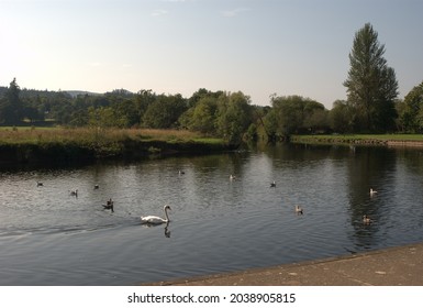 View Of River Teith At Callander In Summer