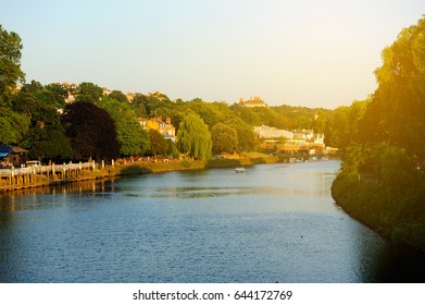 View Of The River Thames Before Sunset In Richmond, London