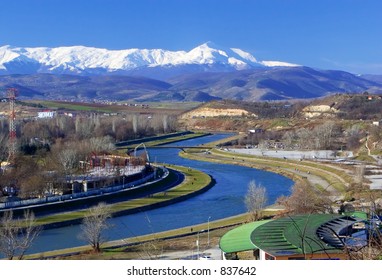 A View Of River Vardar In Skopje, Macedonia