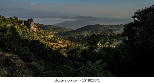 View From Road To Dorze Village Towards Lake Abaya. Ethiopia