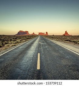 View Of Road To Monument Valley, USA