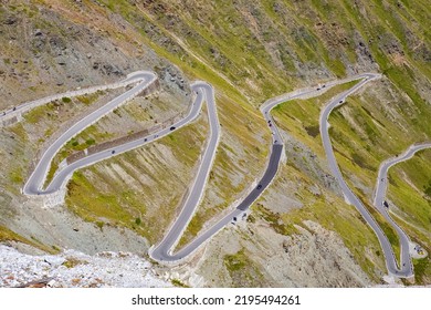 View of the road of the Stelvio Pass