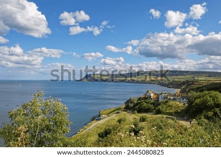 View of Robin Hood's Bay North Yorkshire on August 22, 2010. Unidentified people