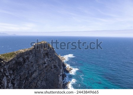 Similar – Image, Stock Photo Green rocky coast at a calm sea in northern Spain