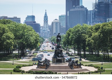 View From Rocky Steps In Philadelphia