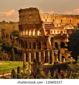 View Of Rome, Italy - Coliseum.