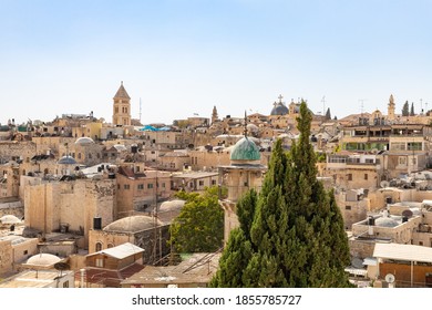 View From The Roof Of The Austrian Hospice Building To The Old City Of Jerusalem In Israel