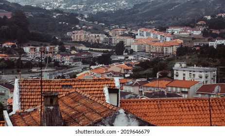 View of the roofs in Lamego city, nord Portugal. 