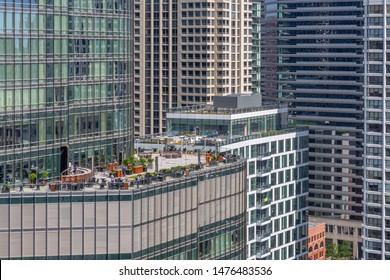 View Of Rooftop Bar From Rooftop Terrace, Downtown Chicago, Illinois, United States Of America, North America 1-7-2019