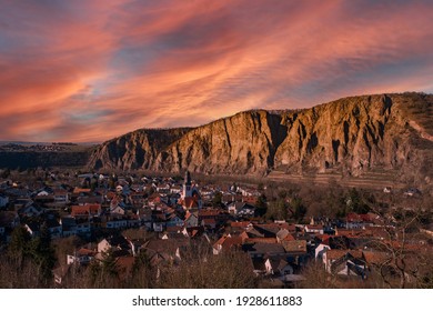 View To Rotenfels Near Bad Münster Am Stein - Germany With A Glorious Sunset 