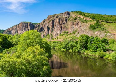 View Of The Rotenfels Near Bad Münster Am Stein - Germany And The Nahe 