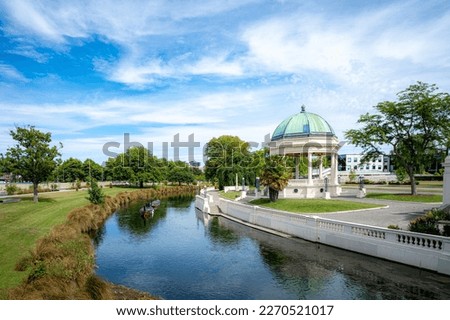 View of the rotunda of Avon River in Christchurch
