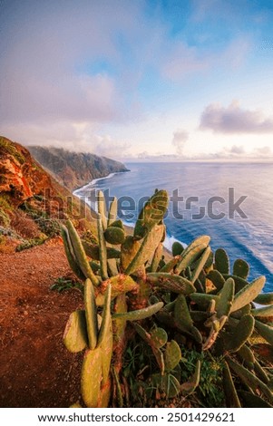 Similar – Image, Stock Photo View of lighthouse on Helgoland in the morning