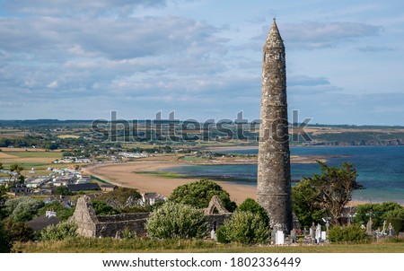 View Round Tower in Ardmore, County Waterford, Ireland