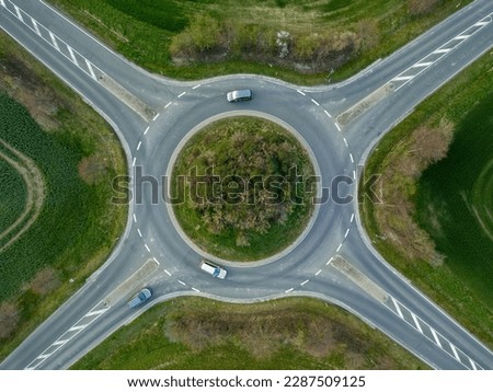 View of a roundabout, drone image