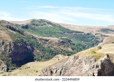 View of the rugged terrain in Ardahan province in the east of Turkey. Photo taken in September 2022. - Shutterstock ID 2224496859