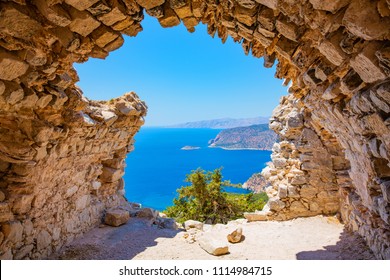 View from the ruin Monolithos Castle on Rhodes Island, Dodecanese, Mediterranean Sea, Greece - Powered by Shutterstock