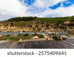 View of the ruins of the ancient city of Ephesus. January 15, 2025. Selçuk, İzmir, Turkey.