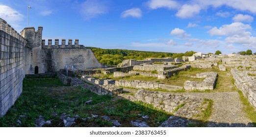 View of the ruins of the ancient medieval Shumen fortress. Bulgaria - Shutterstock ID 2383763455