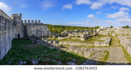 View of the ruins of the ancient medieval Shumen fortress. Bulgaria