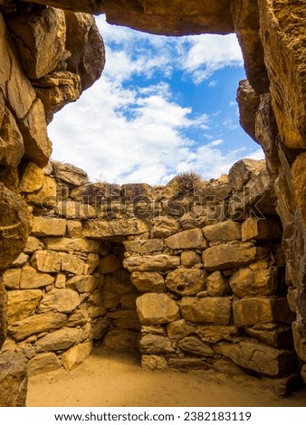 View of the ruins of the ancient Nuraghe San Pietro in the Province of Nuoro in Sardinia, Italy Stock photo © 