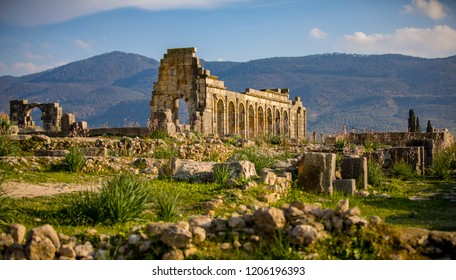 View At Ruins Of An Ancient Roman City In Volubilis, Morocco